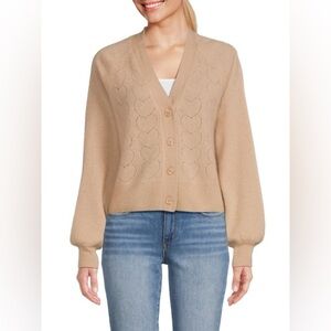 FILORO
Pointelle Heart Cashmere Cardigan